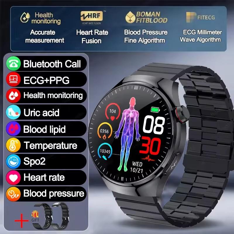 2026 Neue klinische Smartwatch mit EKG+PPG und Körper-Mikroüberwachung, Mikro-Untersuchung, Herzfrequenz, Smartwatch für Android & iOS, Damen