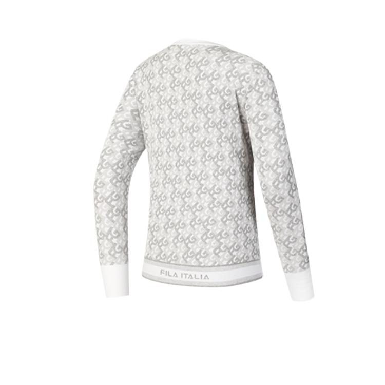 FILA Golf Series Comfortable Soft Warm Round Neck Long Sleeve Knit Sweater Women tops Gray A11W515404F-ZA