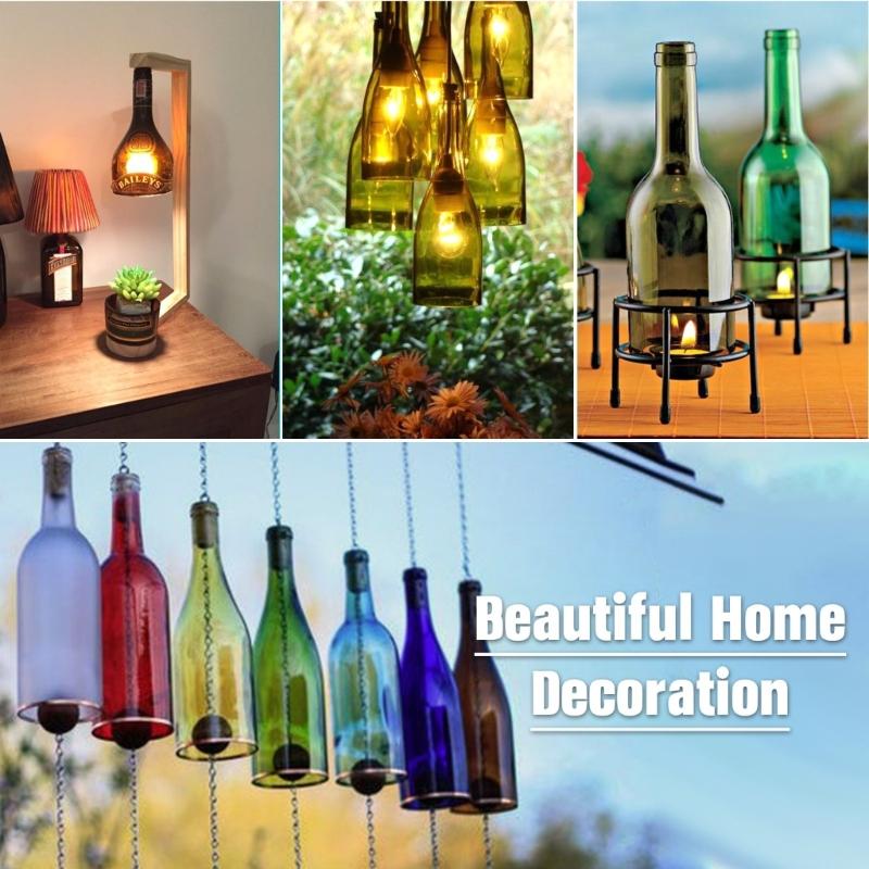 Glass Bottle Cutter Set DIY Glass Cutter for Bottles Adjustable Artwork Complete Accessories Set for Square Round Bottle