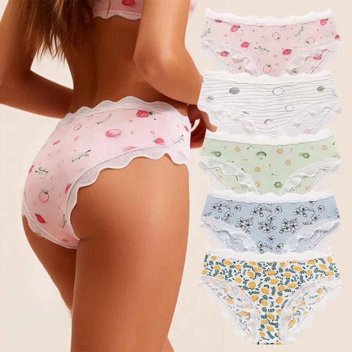 Damen Unterwäsche Bedruckte Slips Atmungsaktiver Komfort Sexy Panties Passend 50 kg bis 100 kg