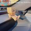 Shaking Wooden Man Figurine Handmade Shaking Feet Wooden Doll Car Dashboard Desktop Decoration Ornament