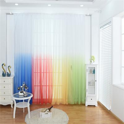 Yousheng Sheer Drape Valance Modern Gradient Color Window Tulle Curtain Bedroom Decor