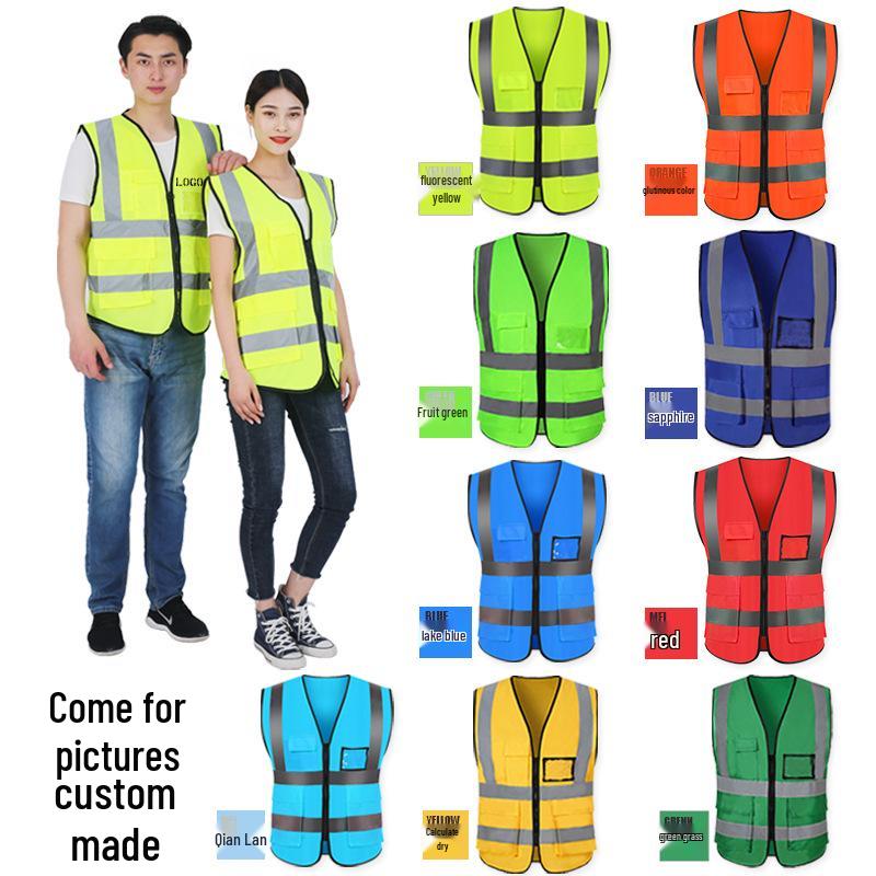 Hi-Vis Fluorescent Yellow Mesh Reflective Vest with Logo