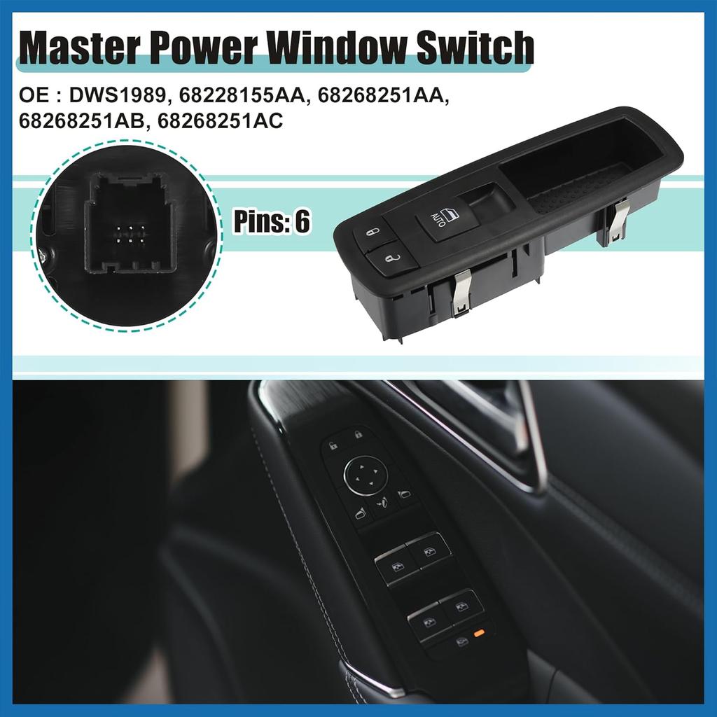 Power Window Switch No.68228155AA/68268251AA/68268251AB/68268251AC with Tool Window Control Switch for Chrysler 200 2015-2017