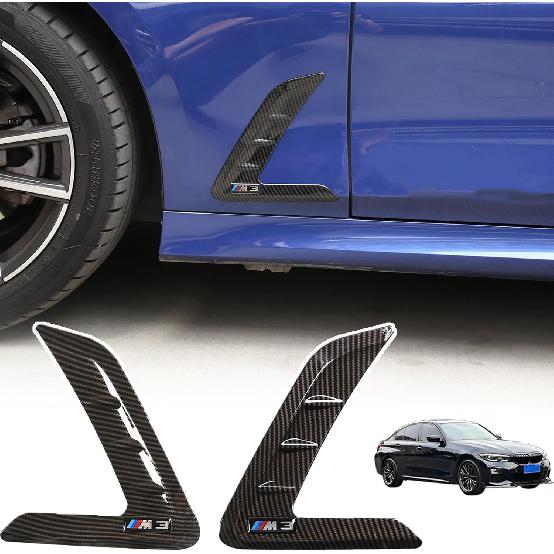 Front Fender Side Air Flow Fender Vent Cover Trim Compatible with BMW 3 Series G20 2020 2021,Side Wing Air Vent Hood Intake Fender Cover Trim