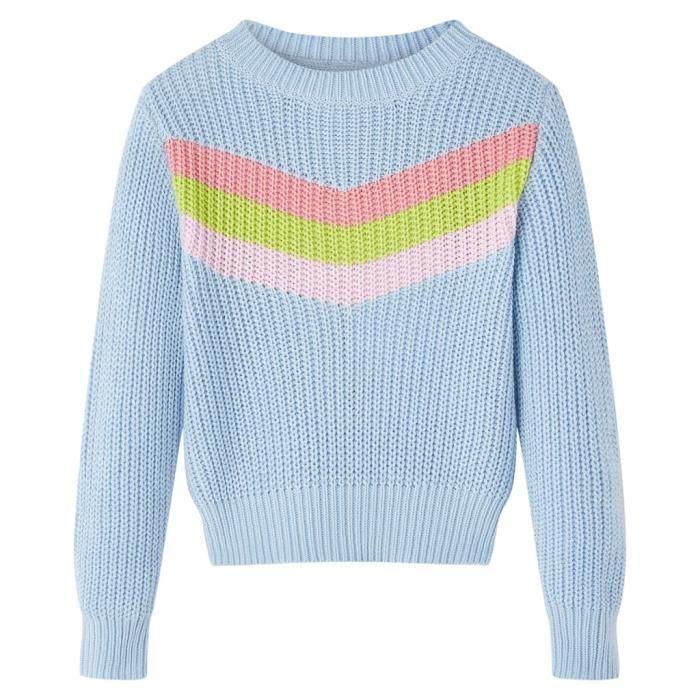 Pull-over tricoté pour enfants bleu 5 dimensions disponibles