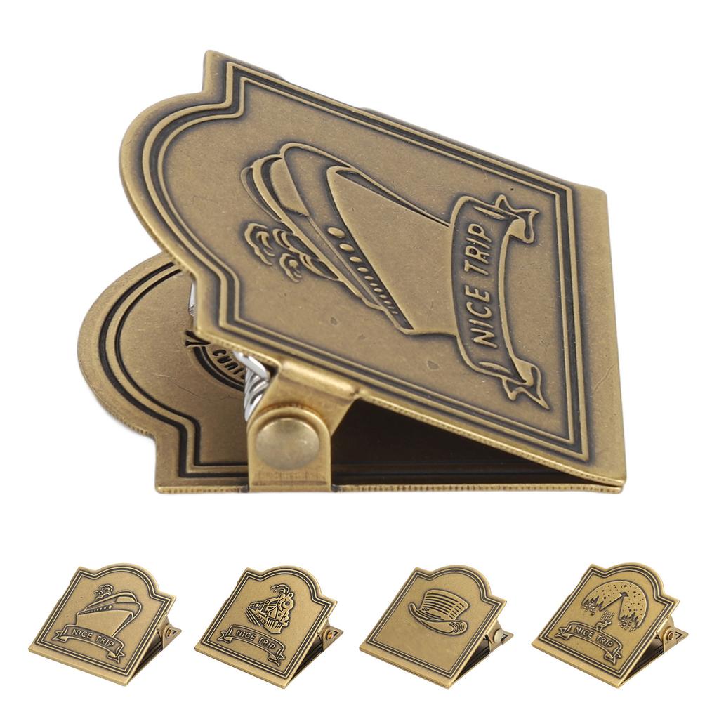 Brass Clip Vintage Decorative Strong Clamping Force Book Clip for Journal Notebook Drawing Pa