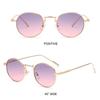 Black Sun Glasses  Metal Frame Fashion Round Sunglasses for Women  Beach