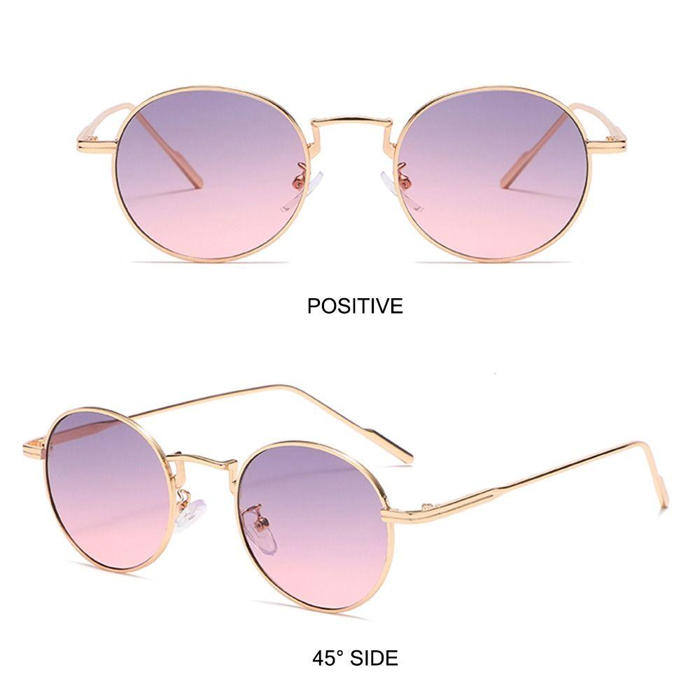 Black Sun Glasses  Metal Frame Fashion Round Sunglasses for Women  Beach