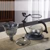 Xiangyun Transparent Black Glass Teaware Sets Heat-resistant Lazy Chinese Living Room Automatic Iron Base Tea Maker Set