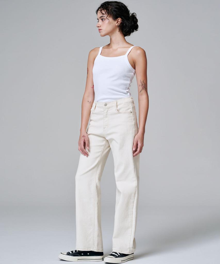 MALOUPE 9106 Semi-Wide Denim Pants (Cream)