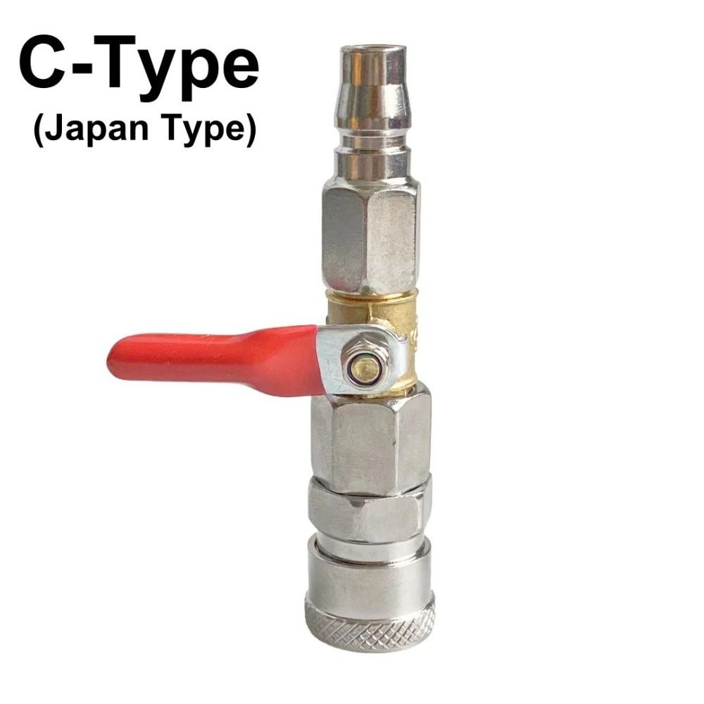 

Pneumatic Switch Valve C-Janpan Type And Europe Type Air Compressor & Gun Switch On/Off Quick Connect Fitting Coupler Valve