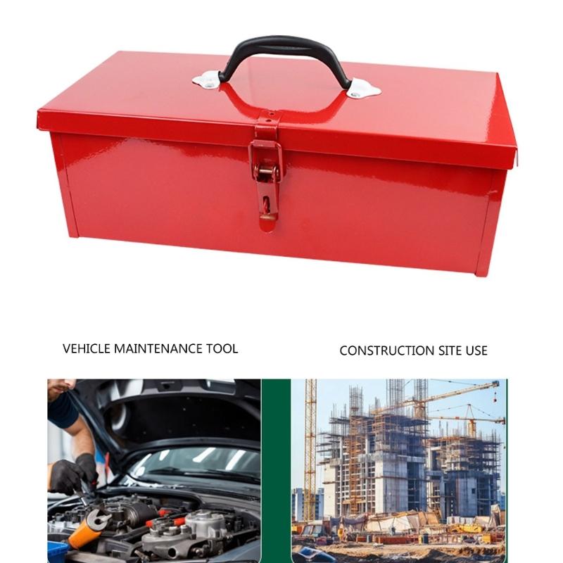 Convenient Iron Tool Holder Storage Box With Metal Clamps Suitable For Home Outdoor Projects Easy Transport And Storage