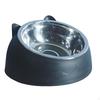 Bowl ,Anti Slip Food Feeder Container ,Stainless Steel Tilted Elevated Feeding Dish ,Pet Pets