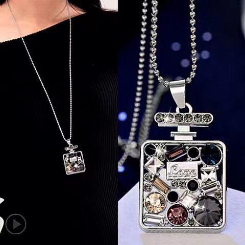 New Korean version jewelry creative perfume bottle versatile temperament women's sweater chain necklace long accessories