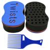 Brush Sponge Twist Wave Hair Tool Dred Afro Twist Lock African Curl Coil Black 1 Piece 1 Brush Included, Included.