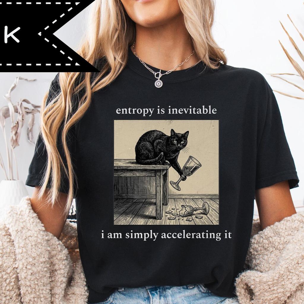 Vintage Funny Cat Shirt, Retro Grunge Cat Graphic Tee, Philosophical Tee