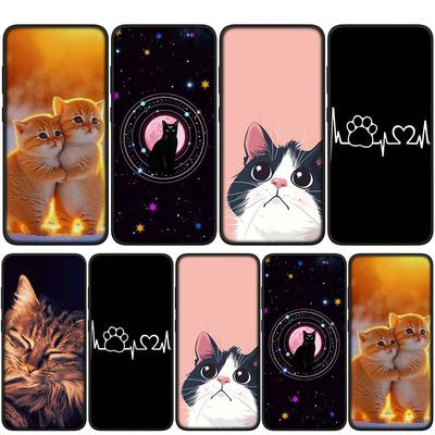For Samsung Galaxy S24 S23 iPhone 15 14 Xiaomi Redmi Note 13 12 11 8 Plus 10 9 Pro Max X XR Phone Case Comics Cat Meow Lovely OPPO Huawei Cover