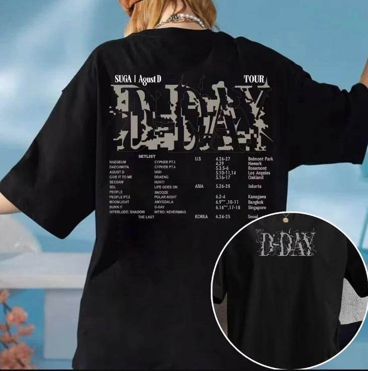 Agust D D Day Tour T-shirt, SUGA D Day Album SetList Shirt S