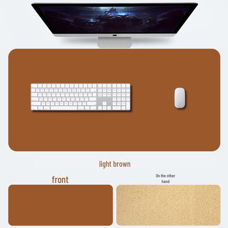 Custom Oversized PU Leather Cork Mouse Pad - Waterproof, Anti-fouling Desk and Writing Pad with Logo Printing Option