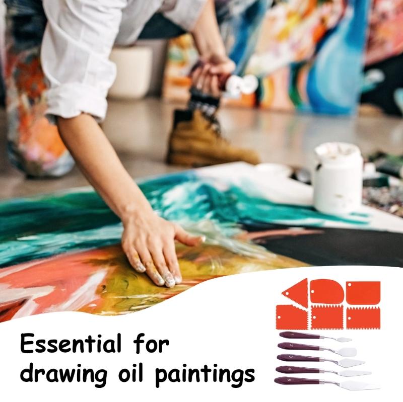 11x/Set Painting Palette Knife Tool Scrapers Knife Painting Tool Painting Spatula Set for Canvas Rock Acrylic Painting
