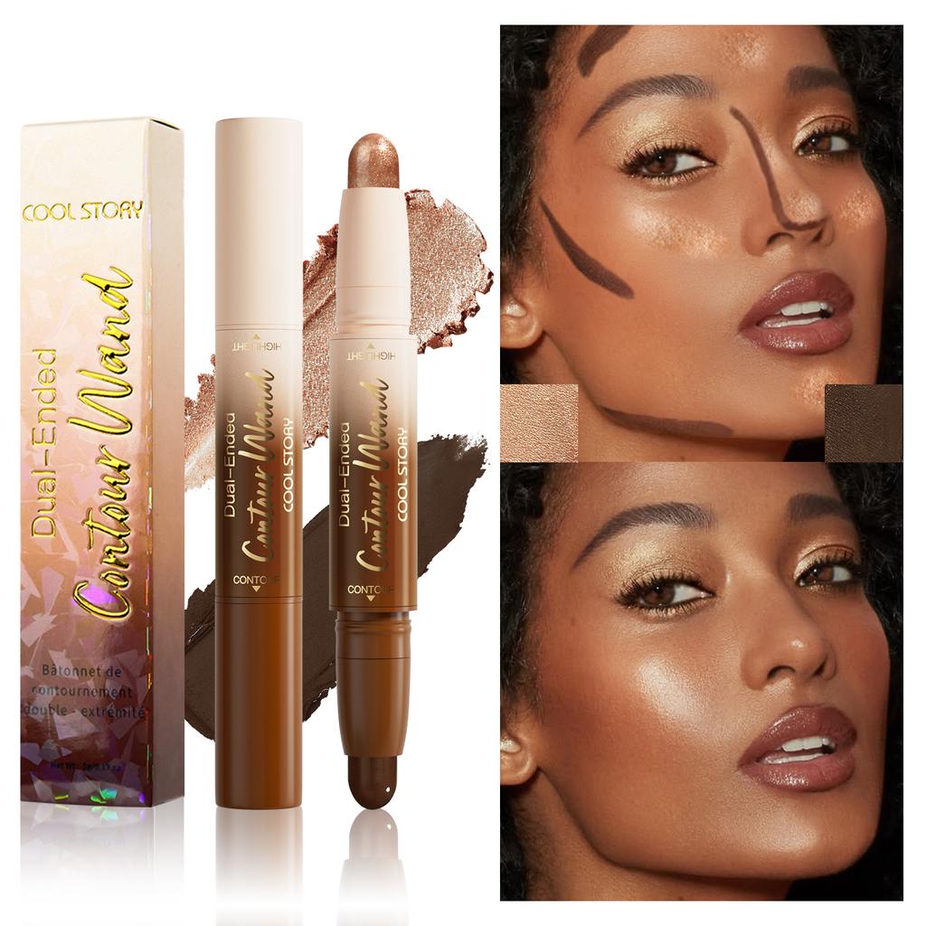 Double-head Highlight Shadow Stick Face Bronzer Contouring Pen Foundation Cream Concealer Makeup Base Beauty Women's Cosmetics