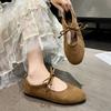 Fashion Women's Flat-bottomed Mary Pumps Low-cut Shoes Spring and Autumn Fashion Lace-up Soft-soled Leisure and Comfortable Ballet Shoes