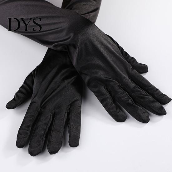 Full Finger Gloves 1 Pair Wedding Super Soft Elastic Fade-Resistant Washable Vivid Color Decorative Satin Women Elbow Length Evening Party Long