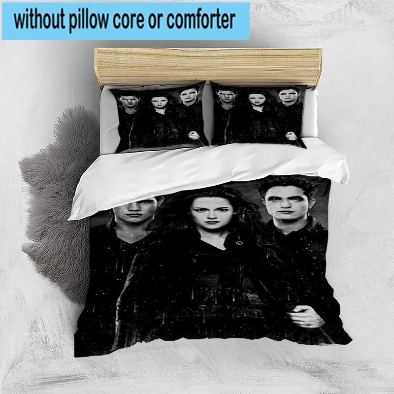 3PCS Eclipse Twilight vampire 3pcs Bedding,Including 3PCS Duvet Cover And 2pcs Pillowcases Perfect for Christmas,Ideal for Bedroom, Dormitory