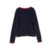 ELLE French Lazy Style Color Block Fashion Design Pullover V-Neck Lambswool Casual Loose Versatile Long Sleeve Knit Sweater Women sweater EM63348