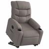 Electric Recliner Chair with Rising Function Taupe Fabric