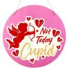 Not Today Cupid Valentine'S Day Door Sign Creative Anti-Valentine'S Day Door Hanger Funny Valentine Decorations For Door Window