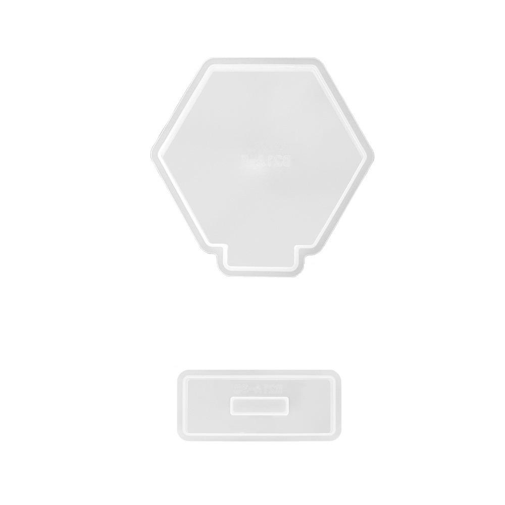 

2 Pcs/set Easy to Demould DIY Photo Frame Mold Easy to Use Crystal Epoxy Frame Mold Desktop Hexagon