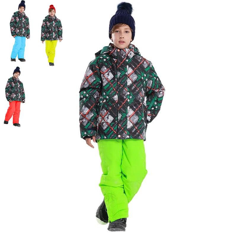 Phibee Kids Thickened Warm Ski Suit Set