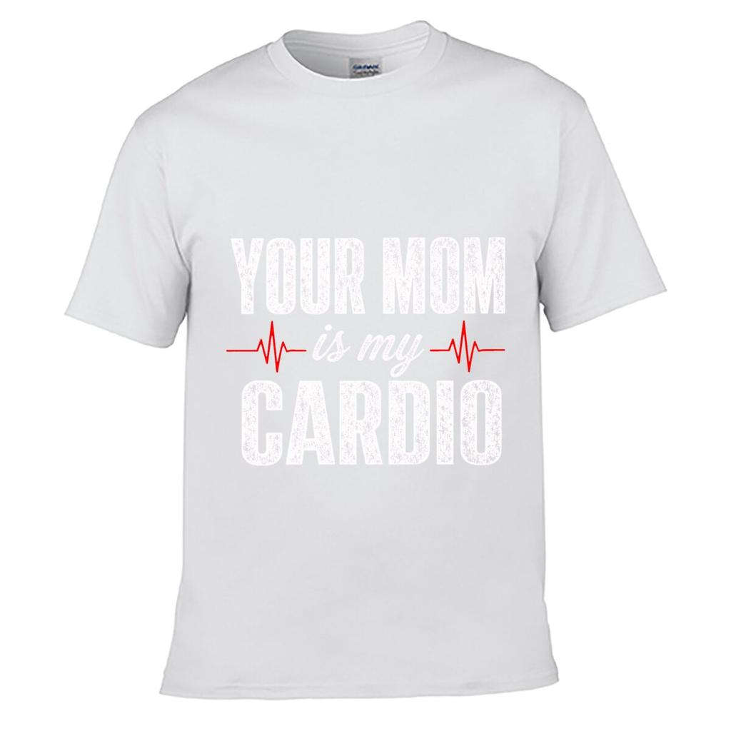 Your Mom Is My Cardio Unisex Summer Washed Tee Loose Distressed Top