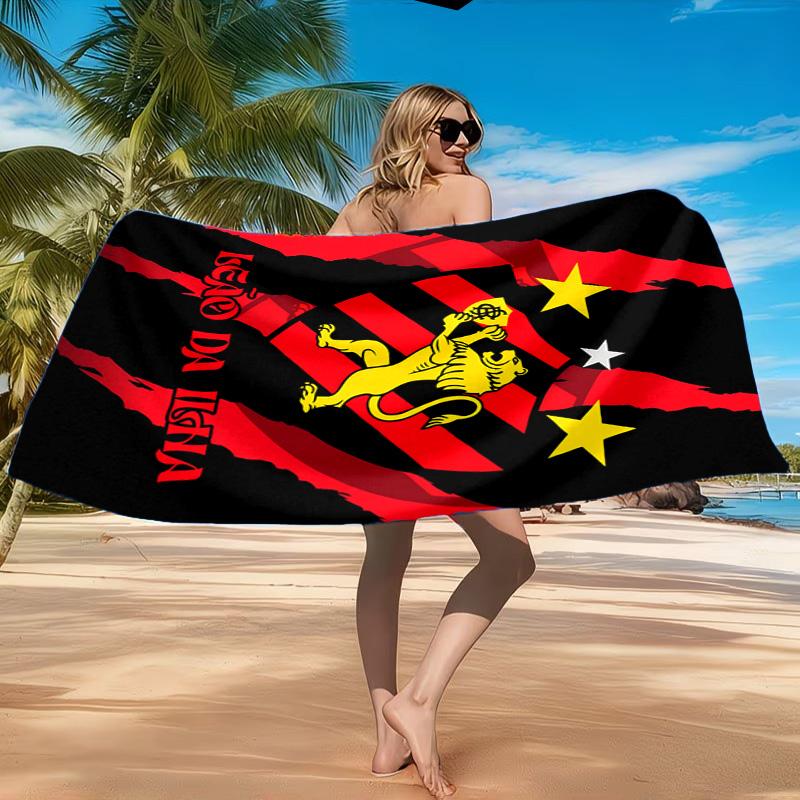 Sport Club Football Crest Printed Microfiber Beach Towel, Soft And Absorbent, Quick-Dry, Ideal for Summer Travel, Beach Essential, Swimming Pool