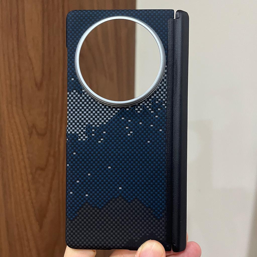 Magnetic 600D Real Aramid Carbon Fiber Hinge Phone Case Cover On For Vivo X Fold 3 5 6 Pro 5G Global Fold5 XFold Fold6 Magsafe