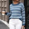 Women's Fashion Casual Stripe Print Autumn Winter Long Sleeve O-Neck Sweaters