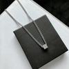 Stainless Steel Necklaces Geometric Square Cube Simplicity Style Fashion Pendant Chain Necklace For Men Women Jewelry Party Gift