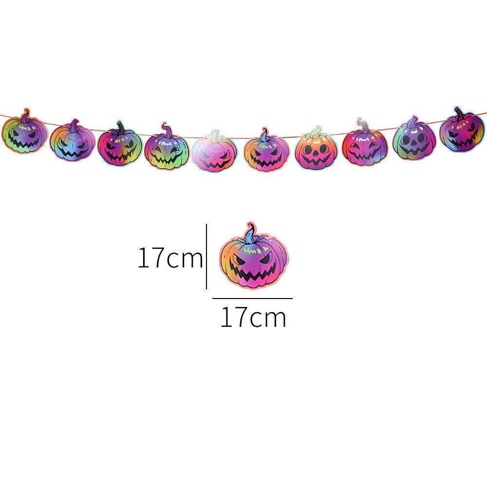 Halloween Pumpkin & Spider Banner - Festive Paper Hanging Decorations