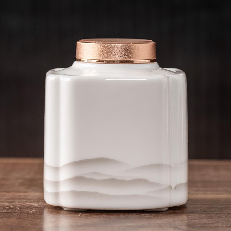 

Саловый нефрит керамическая банка для чая размер алюминиевый сплав герметичная банка бытовая Пуэр белый чай рассыпной чай банка высококачественная