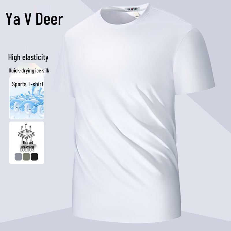 Yalou Men's Ice-Feel Quick-Dry Short Sleeve T-Shirt