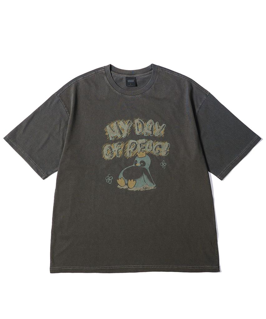 GAKKAI UNIONS My Day Pigment Short Sleeve T-Shirt Charcoal