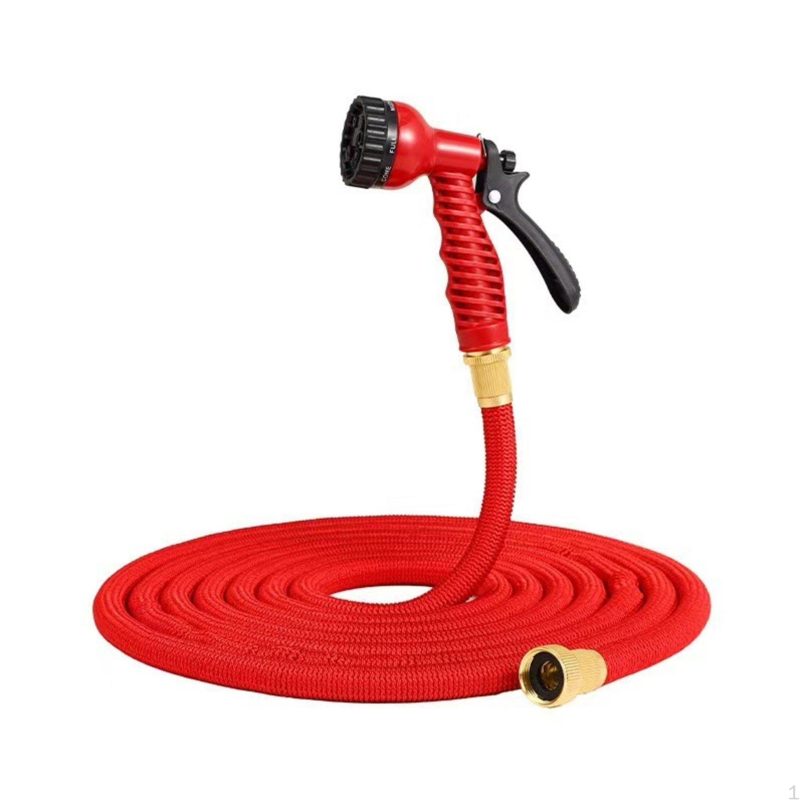 Expandable Garden Hose Lightweight and Portable Flexible Water with Nozzle 7 Spray Patterns for