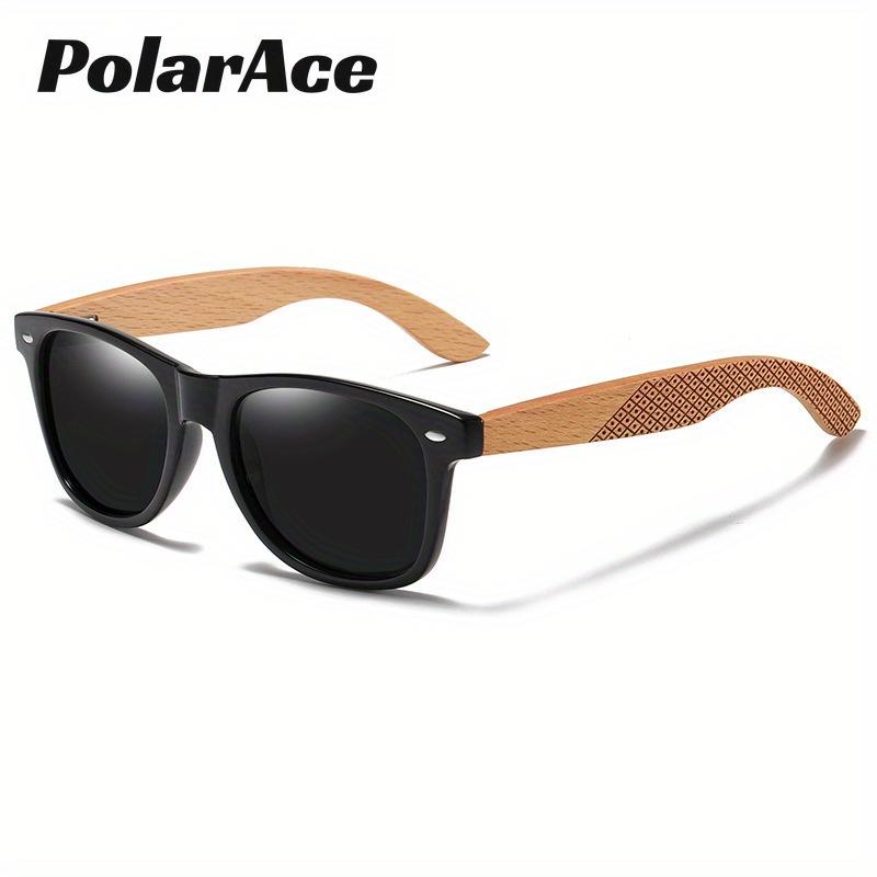 

PolarAce Унисекс Поляризационные солнцезащитные очки из бамбука и дерева для путешествий на открытом воздухе в ретро-стиле из бамбука, UV400 чёрный