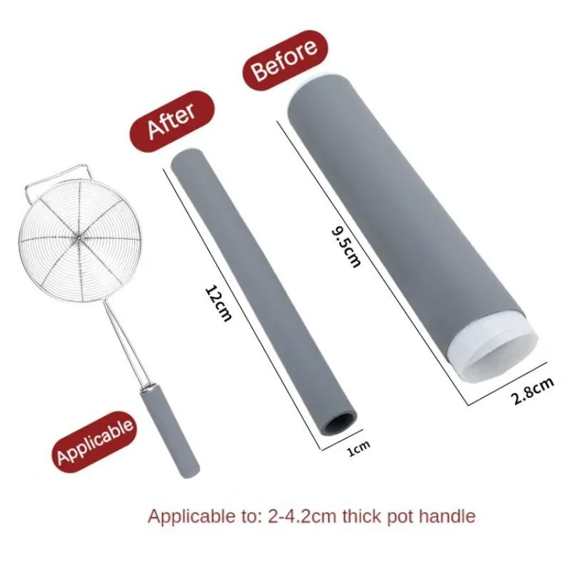 Frying Pan Handle Insulation Sleeve Rubber Sleeve for Iron Cooker Stainless Steel Pan Handle Sleeves Kitchen Tool Accessories