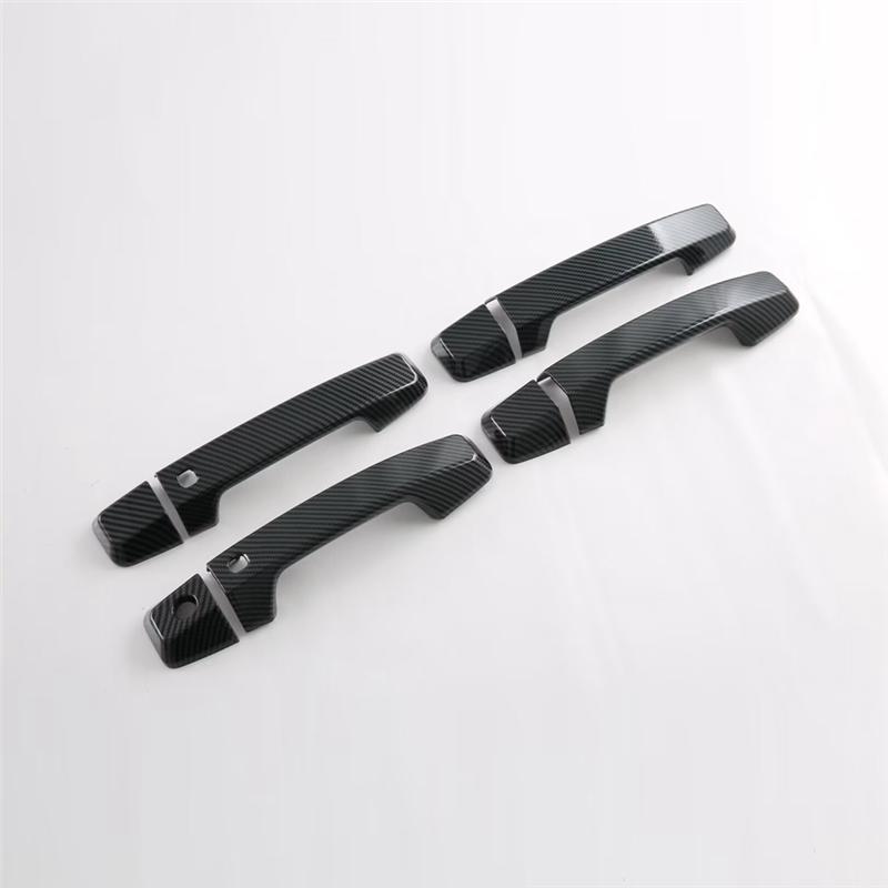 A03E-For Mitsubishi Triton / L200 2024 Carbon Fiber Car Door Handle Cover Trim Exterior Accessories