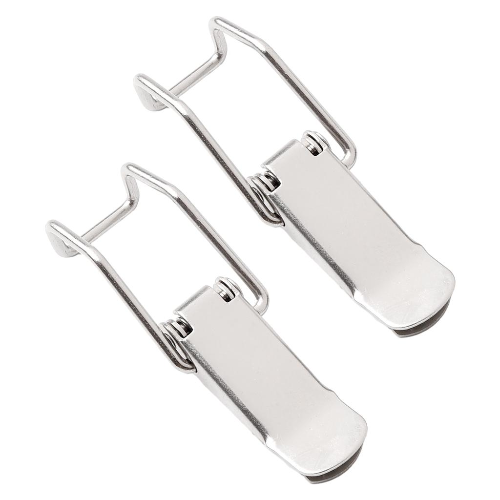 2PCS Cabinet Box Hasp Lock Spring Loaded Latch Catch Toggle Hasp  Storage Box Lock Hasp Stainless Steel Hook Lock Hardware