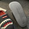 Men's & Women's Winter Fleece-Lined Slip-On Slippers with Cartoon Shark Design - High Quality Non-Slip EVA Sole, Thickened Warm PU Upper for Indoor