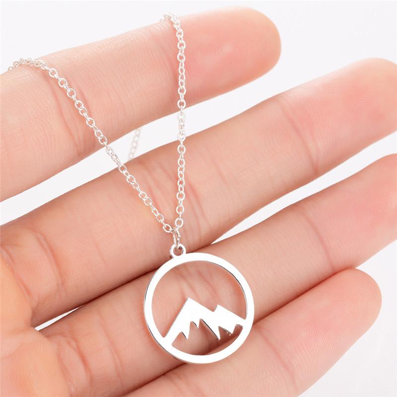

Jisensp Bohemian Wave Pendant Necklace Stainless Steel Jewelry Necklace for Women Beach Surfer Charms Collar Bijoux Femme gold color&45cm